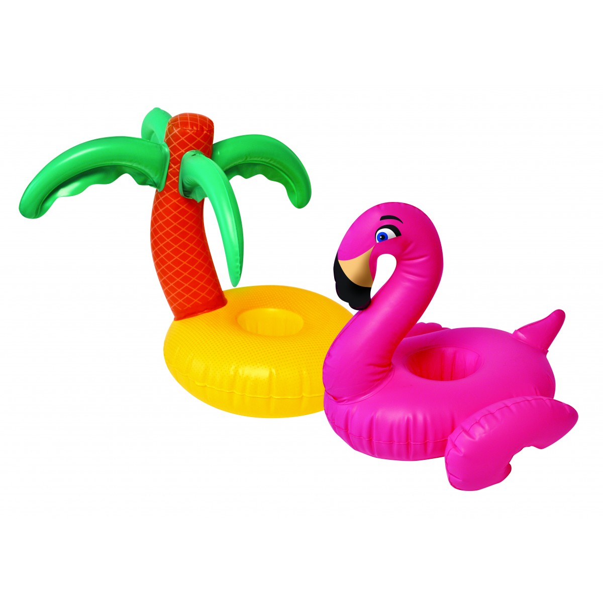 Flamingo and Palm Tree Drink Holder Set